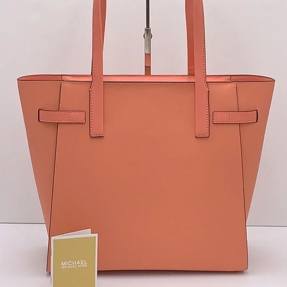 Michael Kors Carmen Large Leather NS Tote Sherbert - Picture 13 of 15